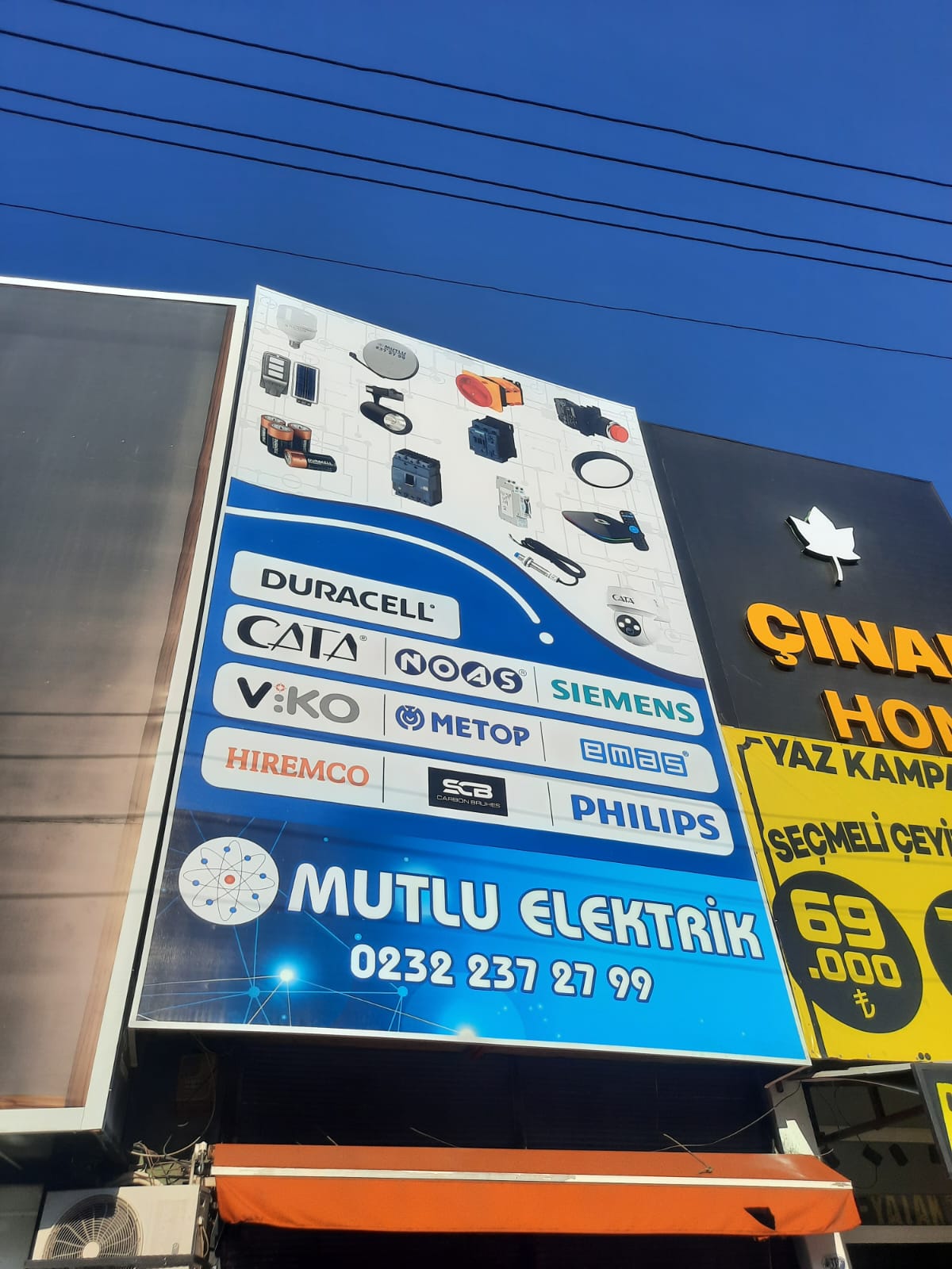 mutlu elektrik karabağlar cephe germe branda tabela